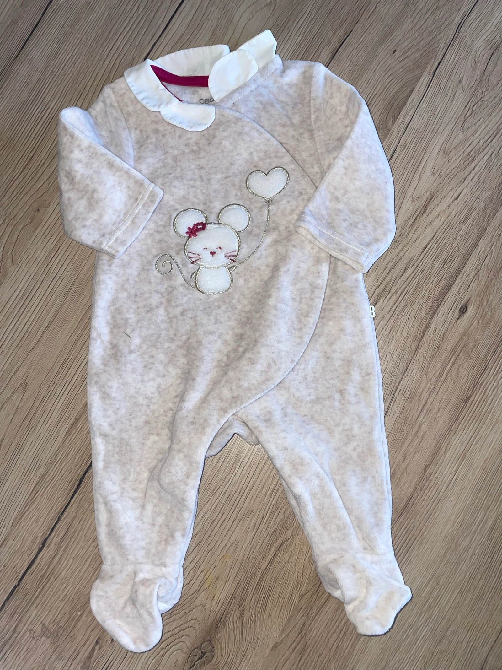 Pyjama velours 1 mois 53 cm Obaibi neuf 